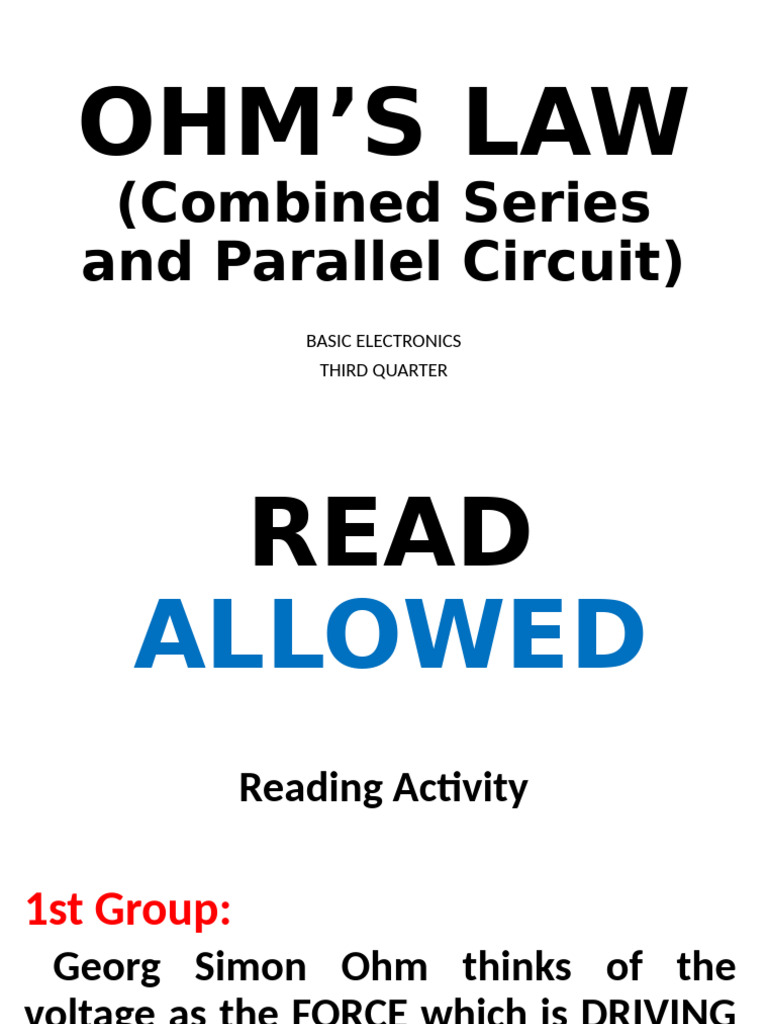 Understanding Ohm's Law Basics | PDF | Voltage | Series And Parallel ...