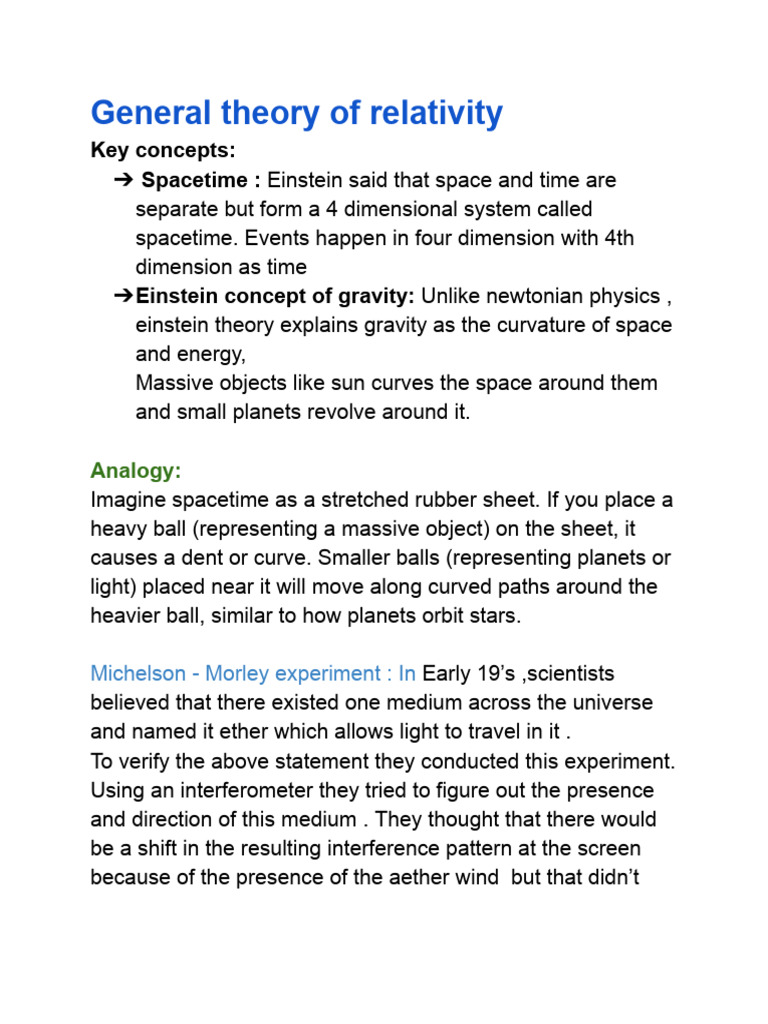 General Theory of Relativity | PDF
