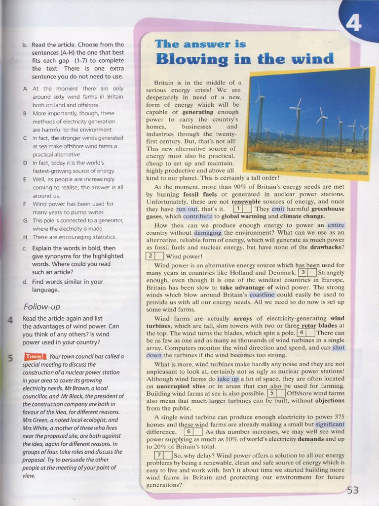 Upstream B2 Reading Listening Use Of English Pdf Energy