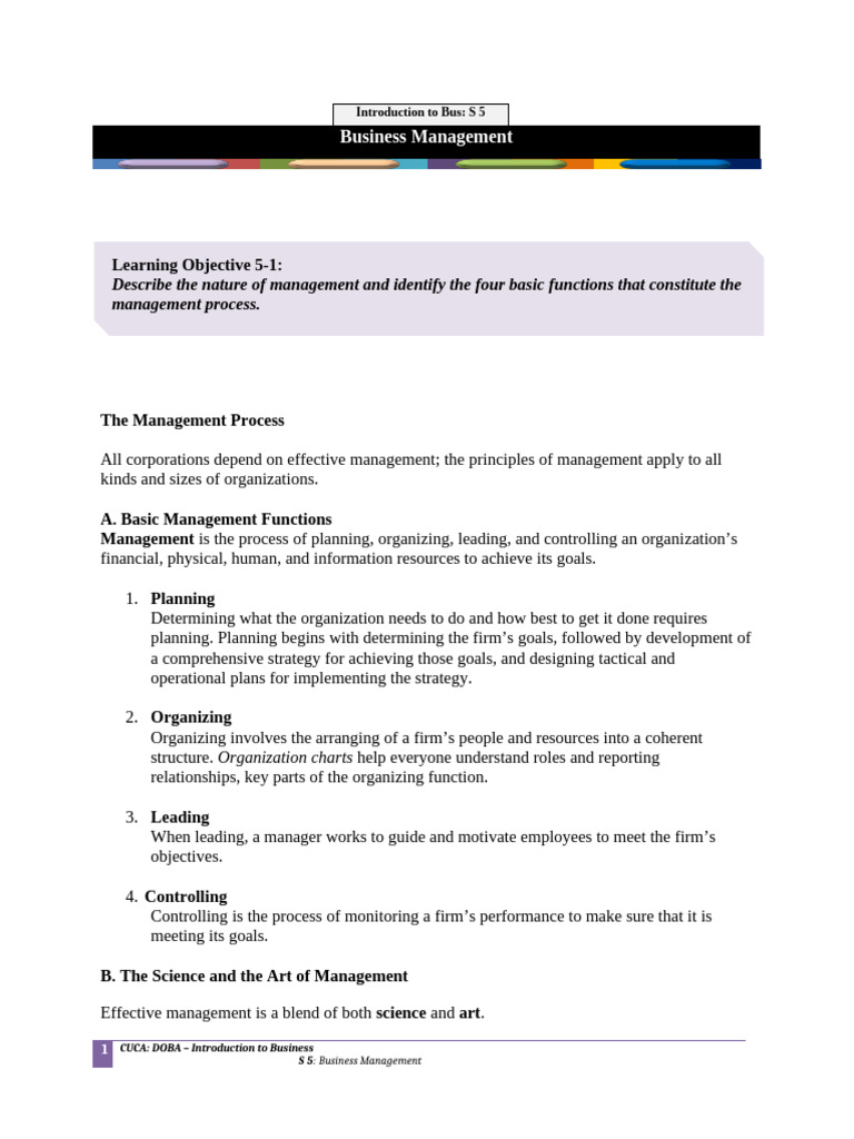 S 5 - Business Management | PDF | Strategic Management | Organizational ...