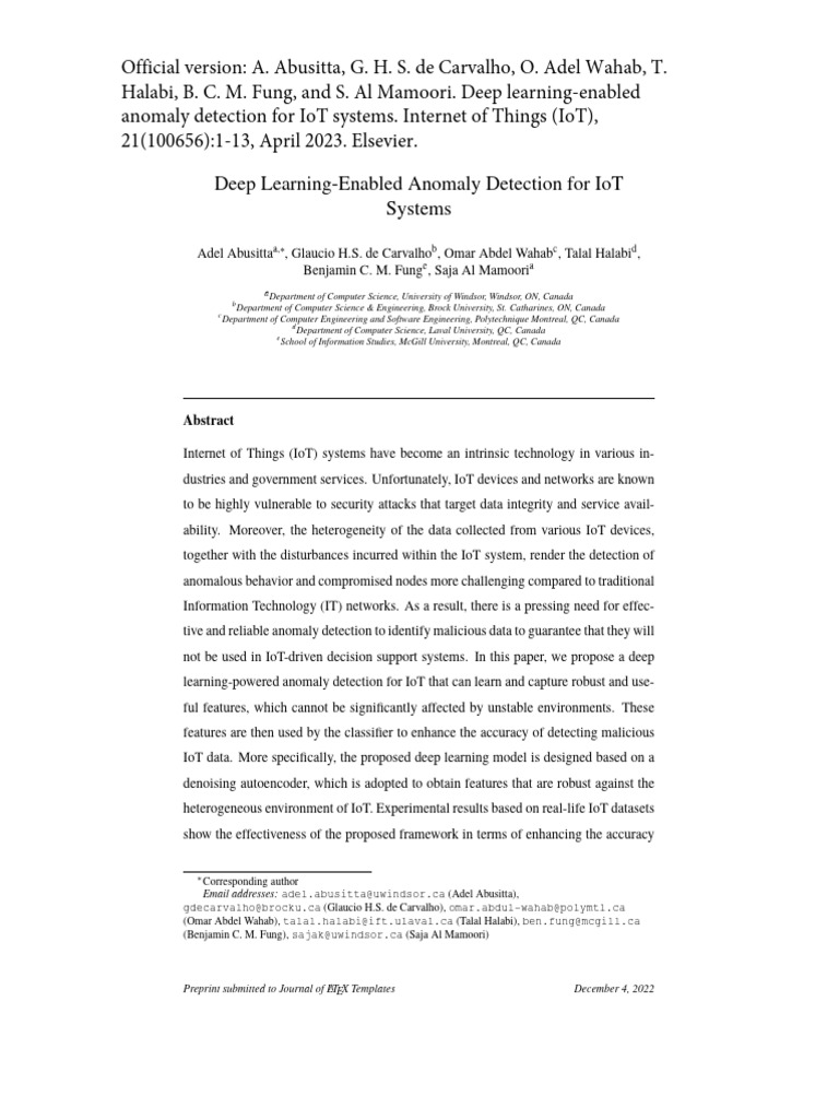 Deep Learning for IoT Anomaly Detection | PDF | Deep Learning | Machine ...