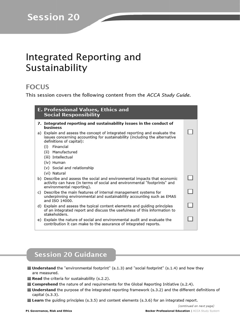 P1-20 Integrated Reporting and Sustainability | PDF | Sustainability ...