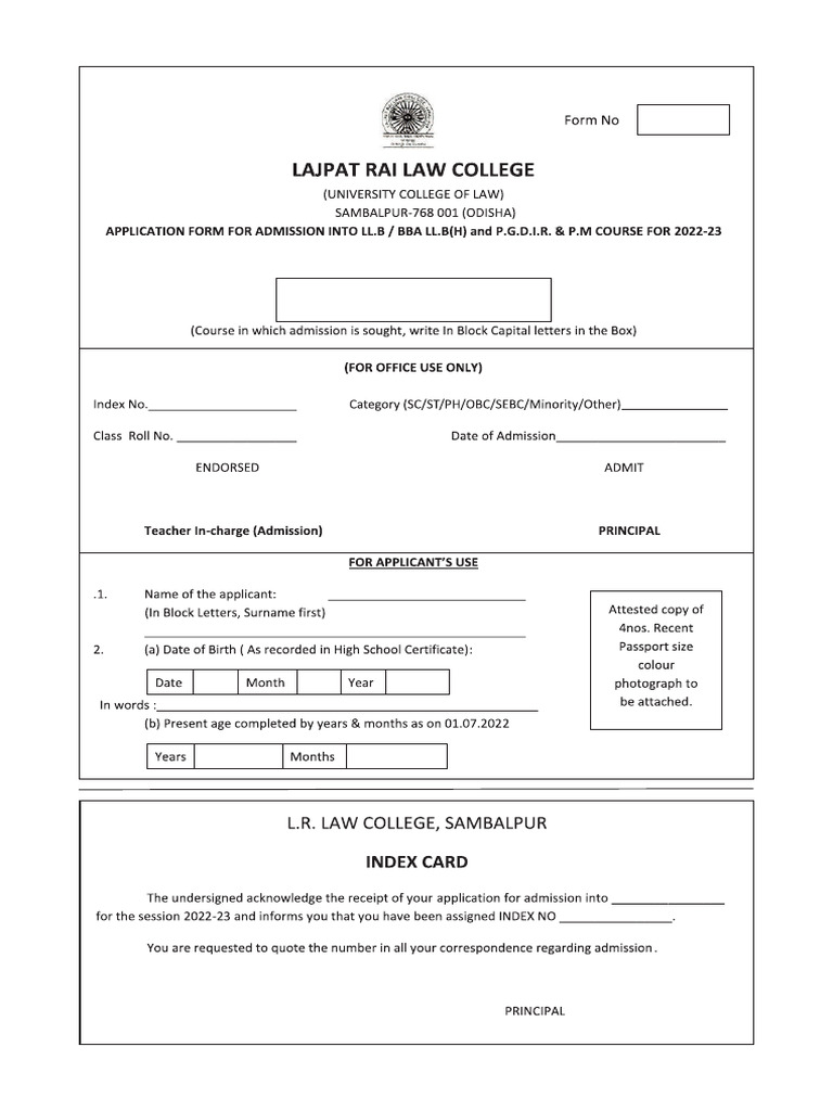 Admission-Form Alex Tirkey | PDF