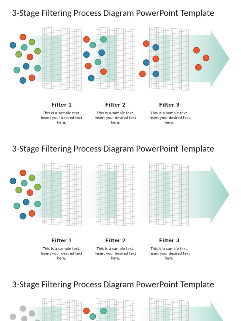 3-Stage Filtering Process PowerPoint Template | PDF