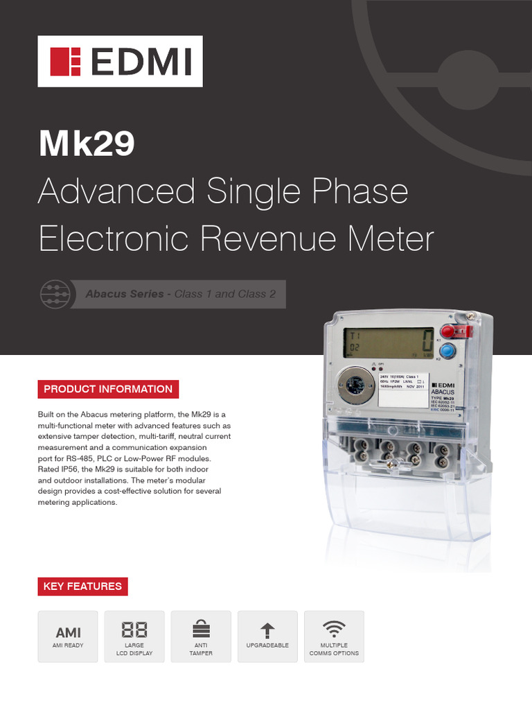 Mk29 Advanced Electronic Revenue Meter | PDF | Mains Electricity ...