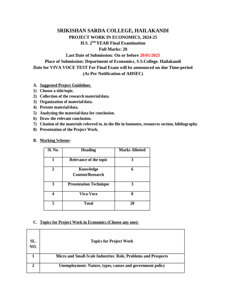 Economics Project Guidelines 2024-25 | PDF | Science