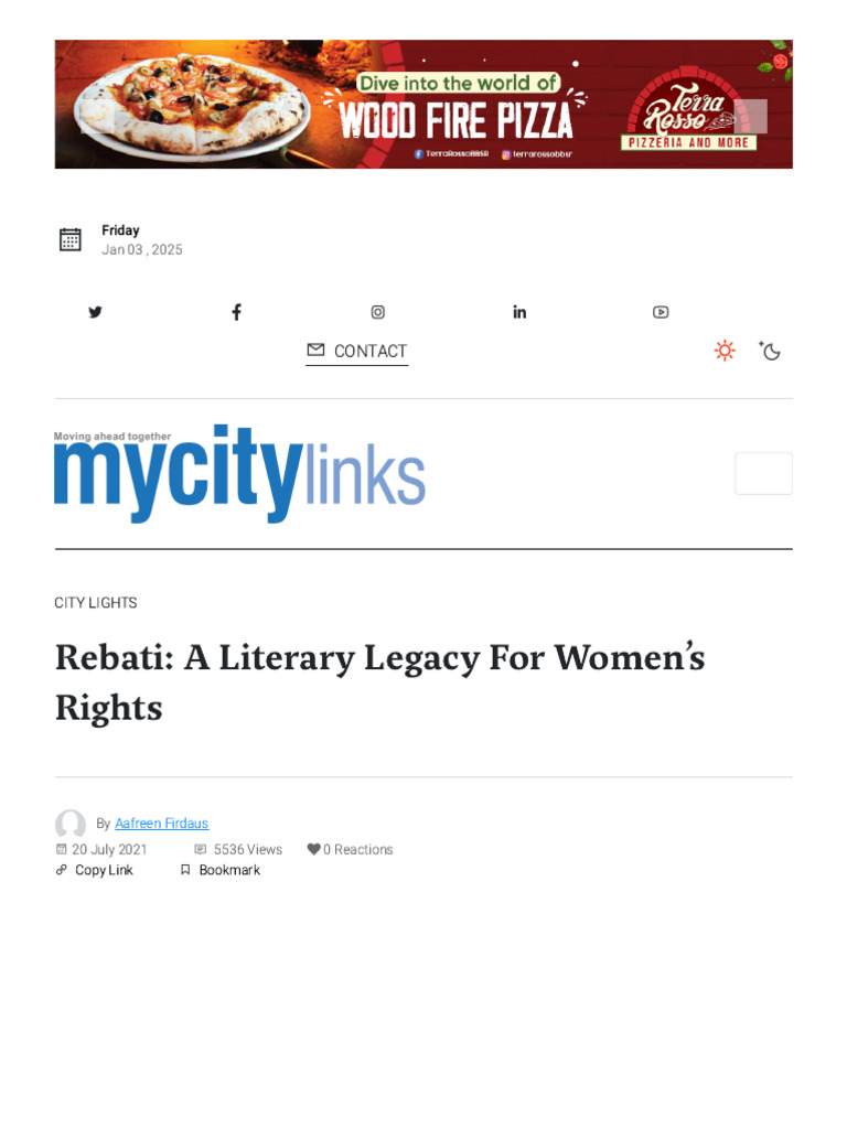 Rebati - A Literary Legacy For Women's Rights - Mycitylinks | PDF