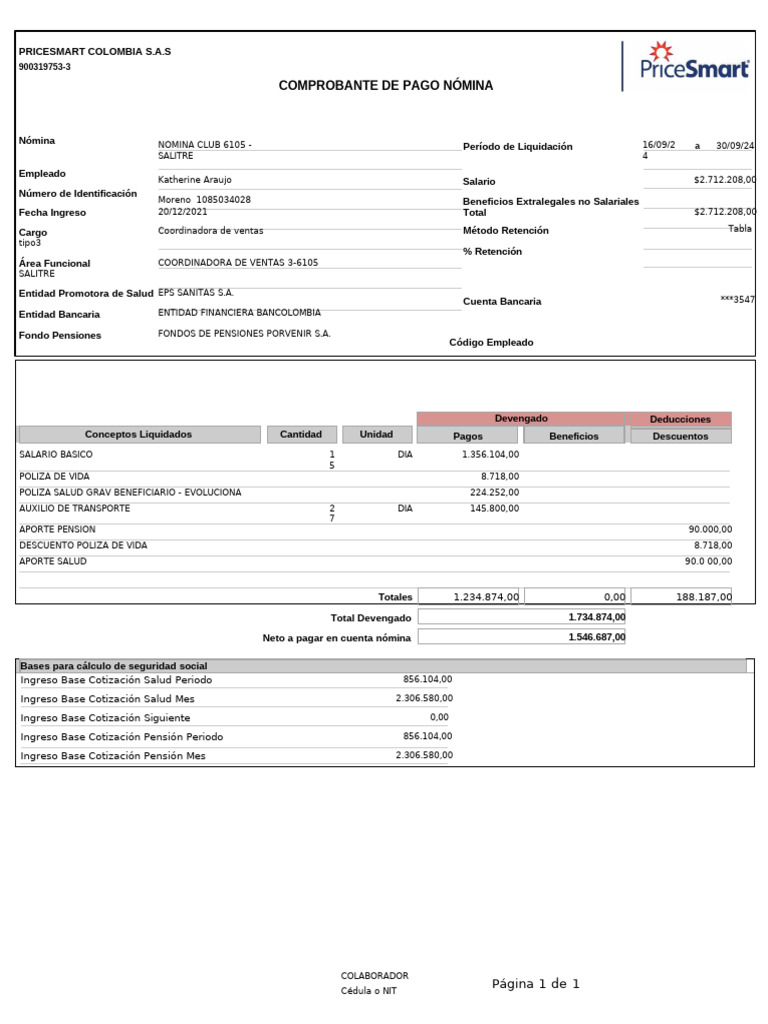 Comprobante de Pago 051124110600 | PDF | Pensión | Salario