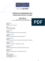 Programação Carnaval de Pernambuco 2012