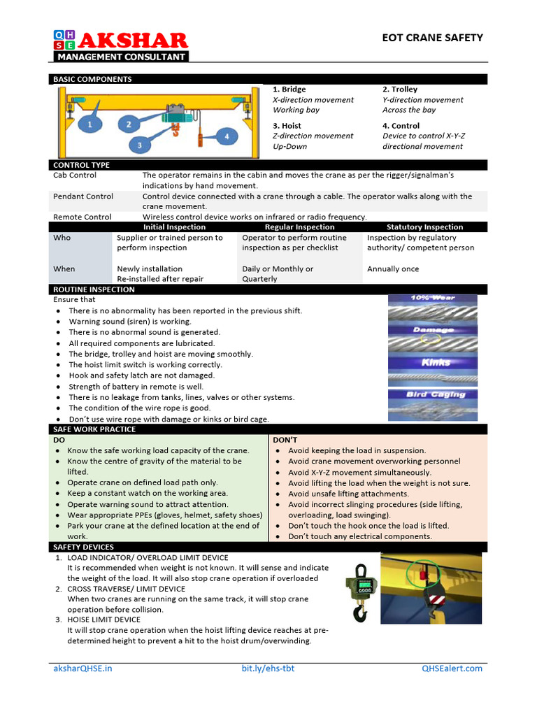 EOT Crane Safety | PDF | Crane (Machine) | Manufactured Goods