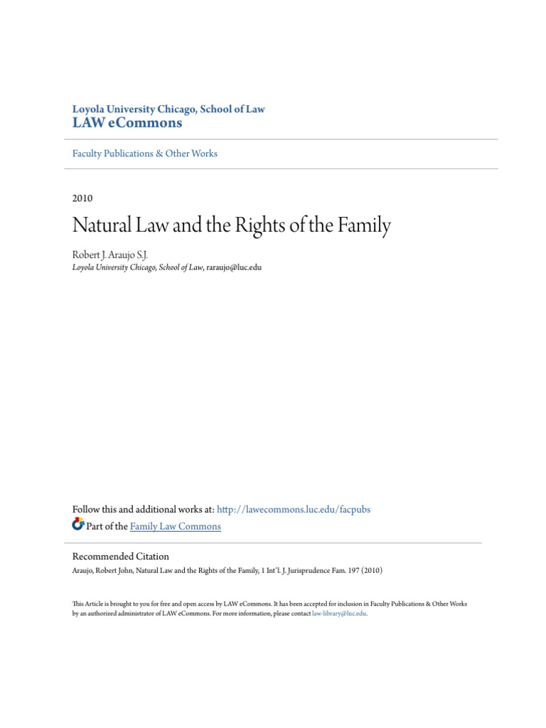 Natural Law and Family Rights Explained | PDF | Human Rights | Marriage