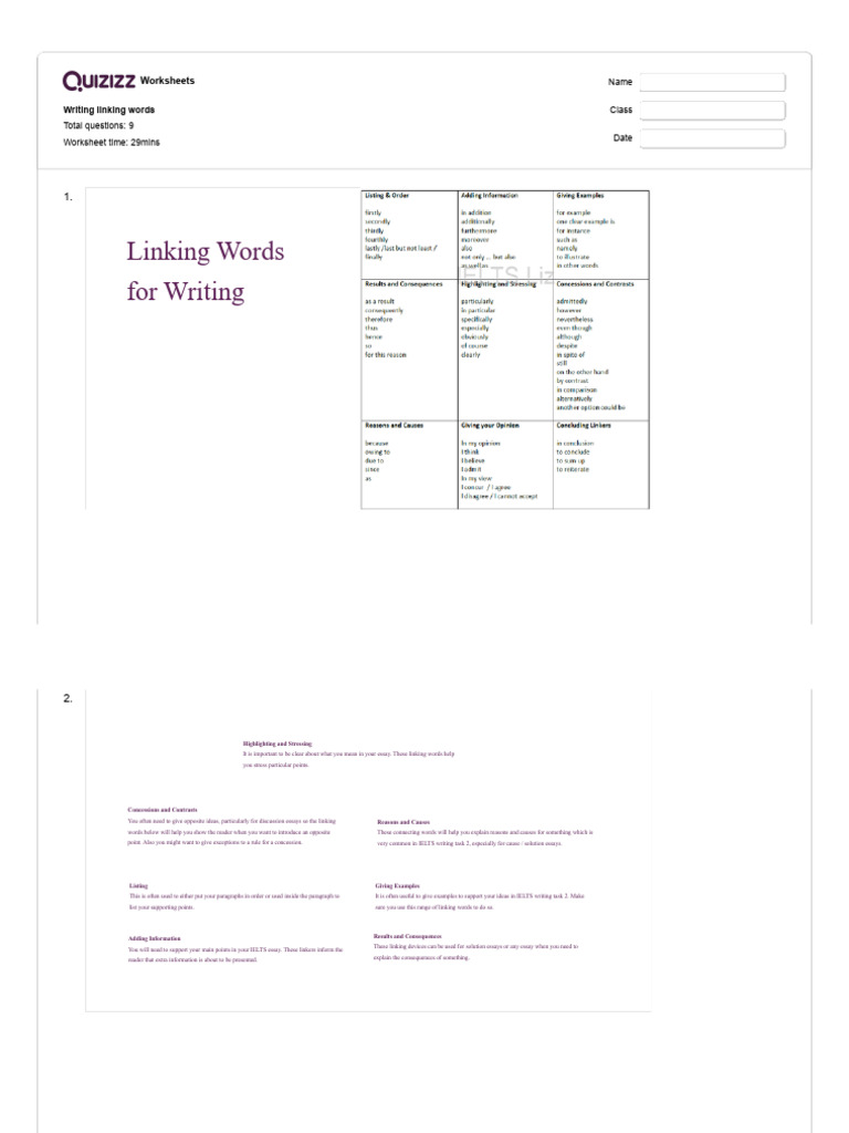 Linking Words for IELTS Writing & Speaking | PDF | Essays
