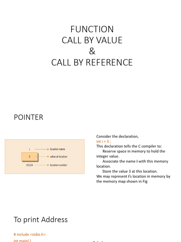 Call_by_value_Pointers_explaination | PDF | Pointer (Computer ...