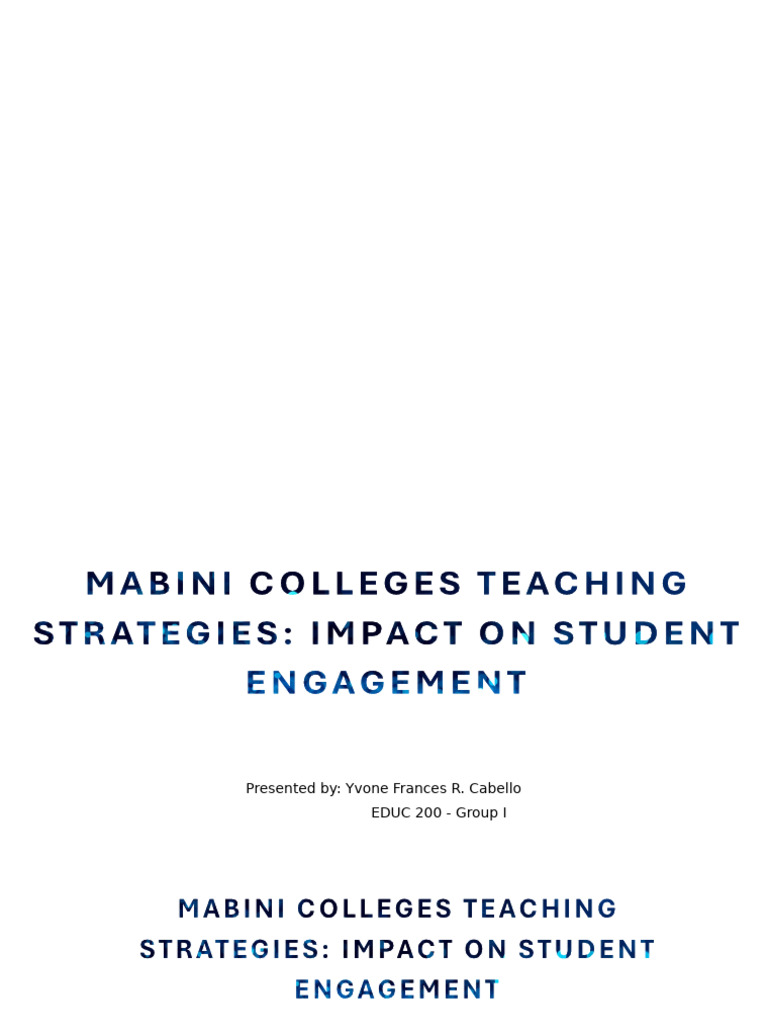 Teaching Strategies and Student Engagement | PDF | Learning | Cognition