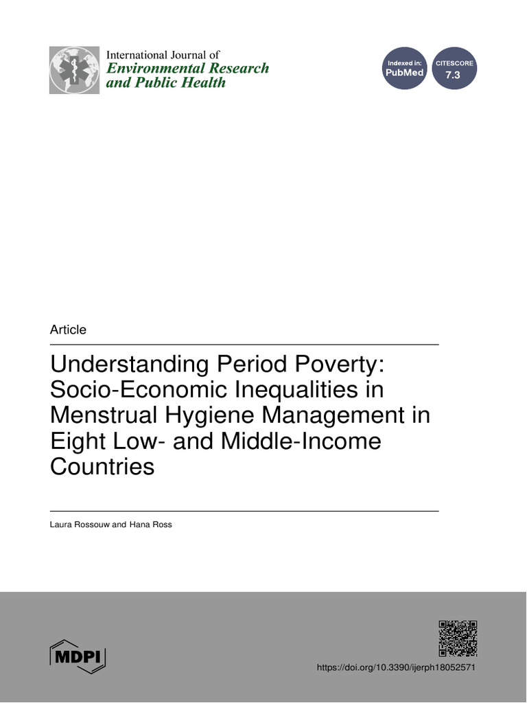 Ijerph 18 02571 With Cover | PDF | Menstruation