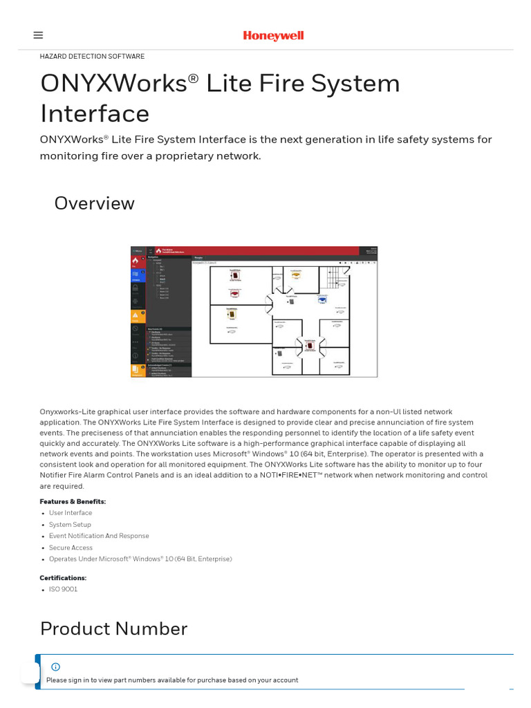 Onyxworks® Lite Fire System Interface | PDF