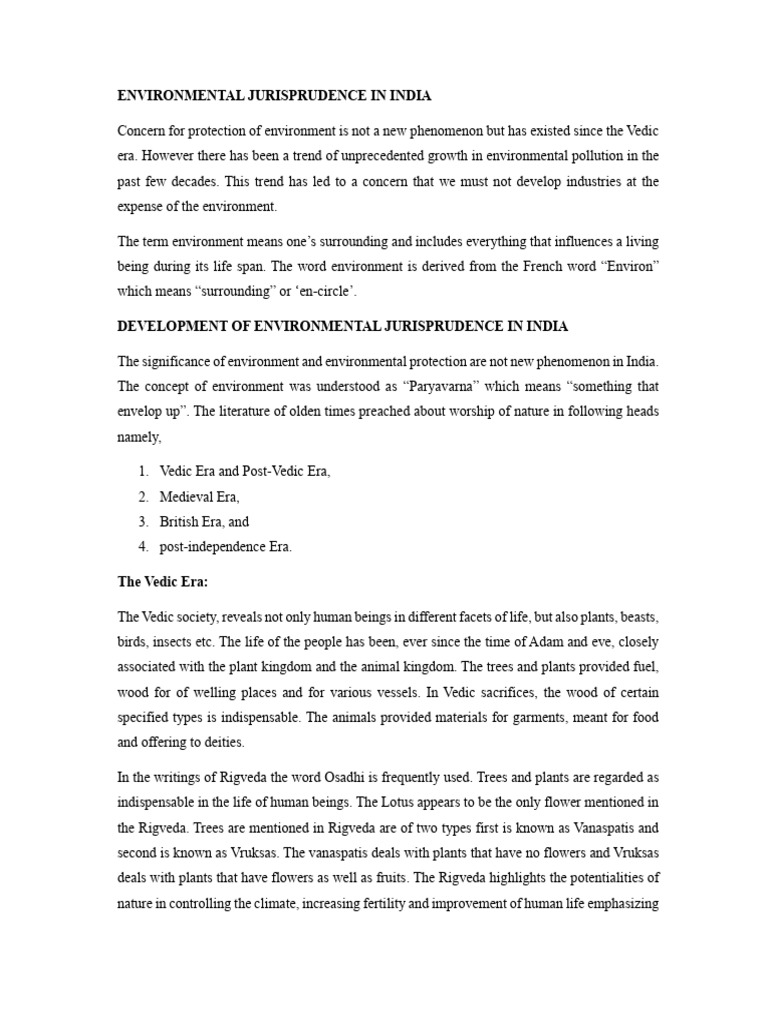 Evolution of Environmental Law in India | PDF | Hindu Texts ...