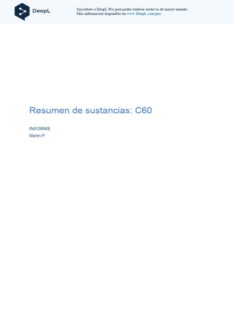 Resumen de Sustancias: C60: Informe | PDF | Antioxidante | Alergia