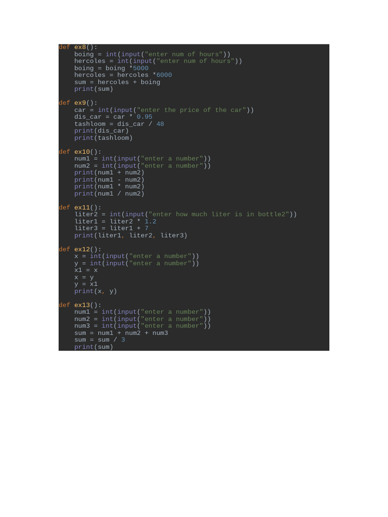 Python Functions for Basic Calculations | PDF