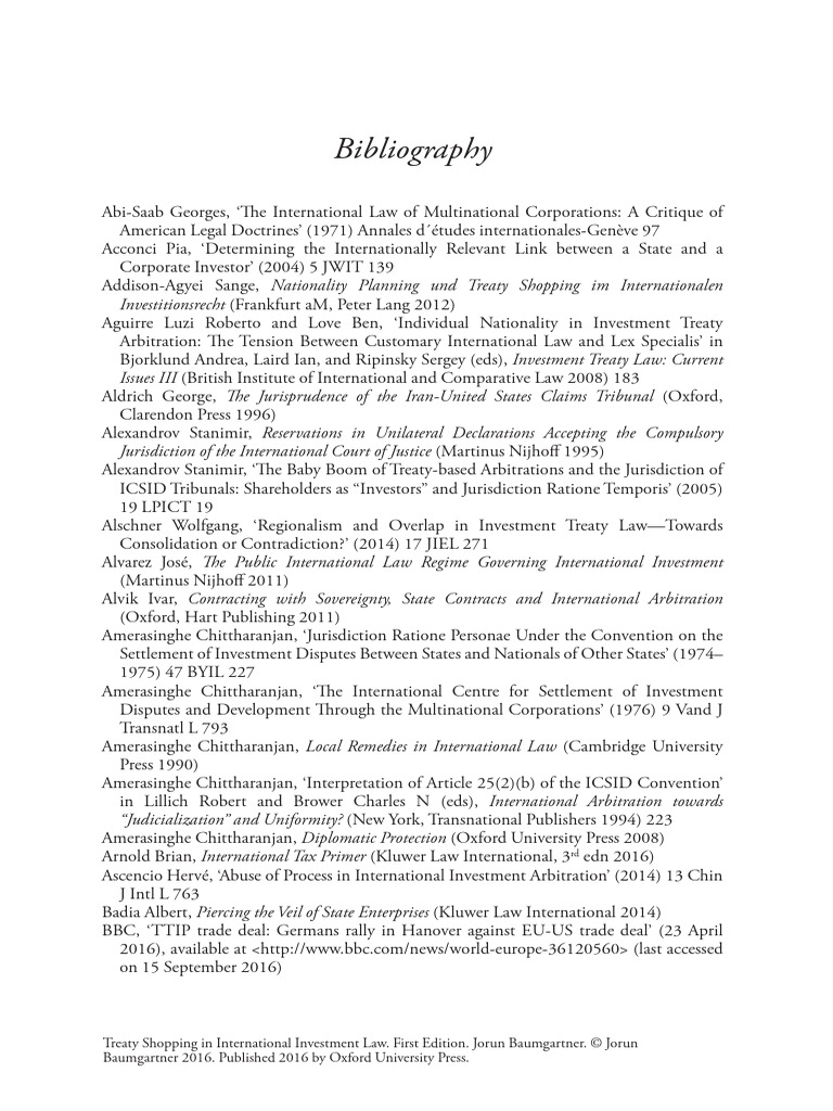 Bibliography | PDF | International Law | Arbitration