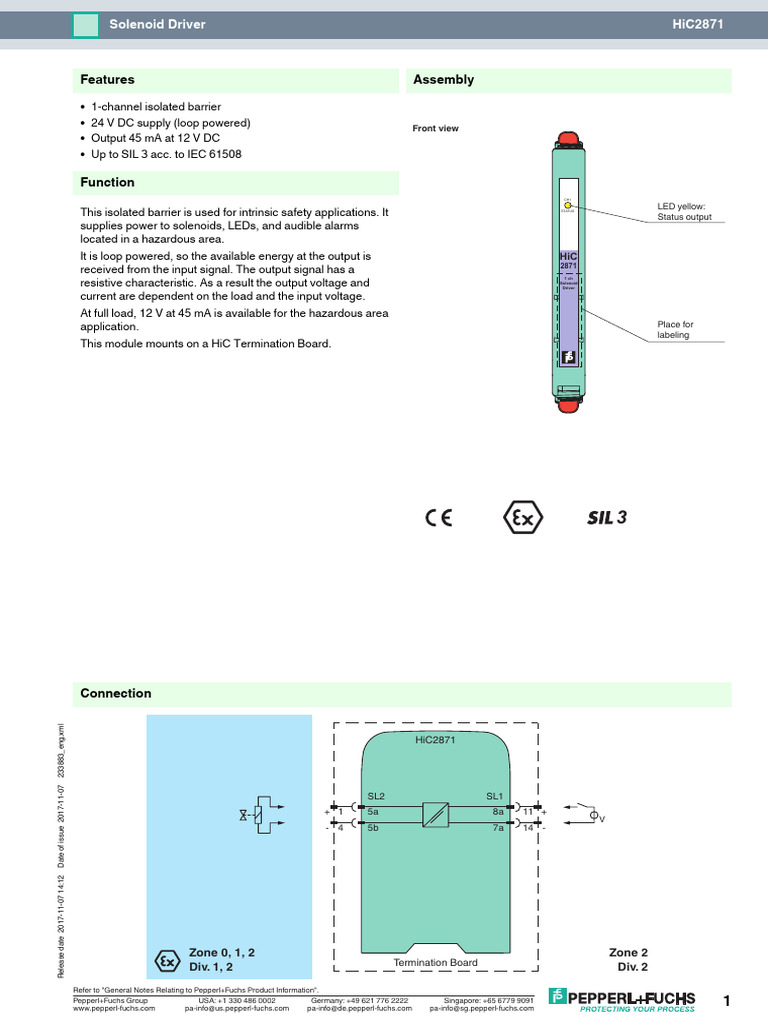 HiC 2871 Барьер | PDF | Electrical Components | Electromagnetism