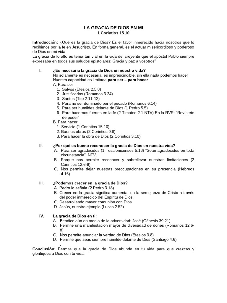 La Gracia de Dios en Mi Vida | PDF