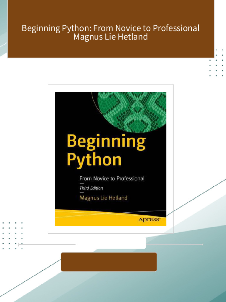 [Ebooks PDF] download Beginning Python: From Novice to Professional ...