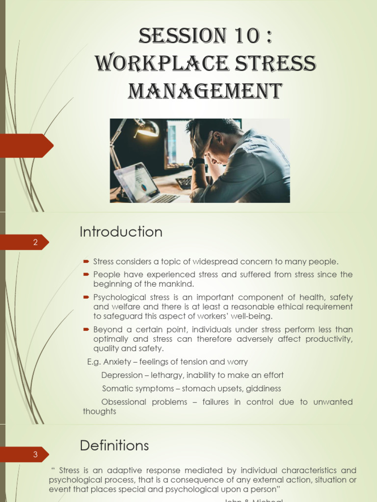 Workplace Stress Management | PDF | Stress (Biology) | Occupational Stress
