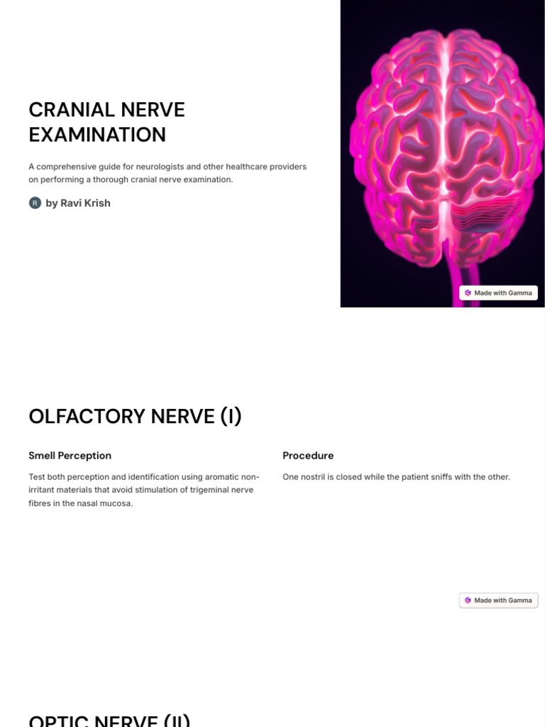 Cranial Nerve Examination | PDF | Eye | Human Anatomy