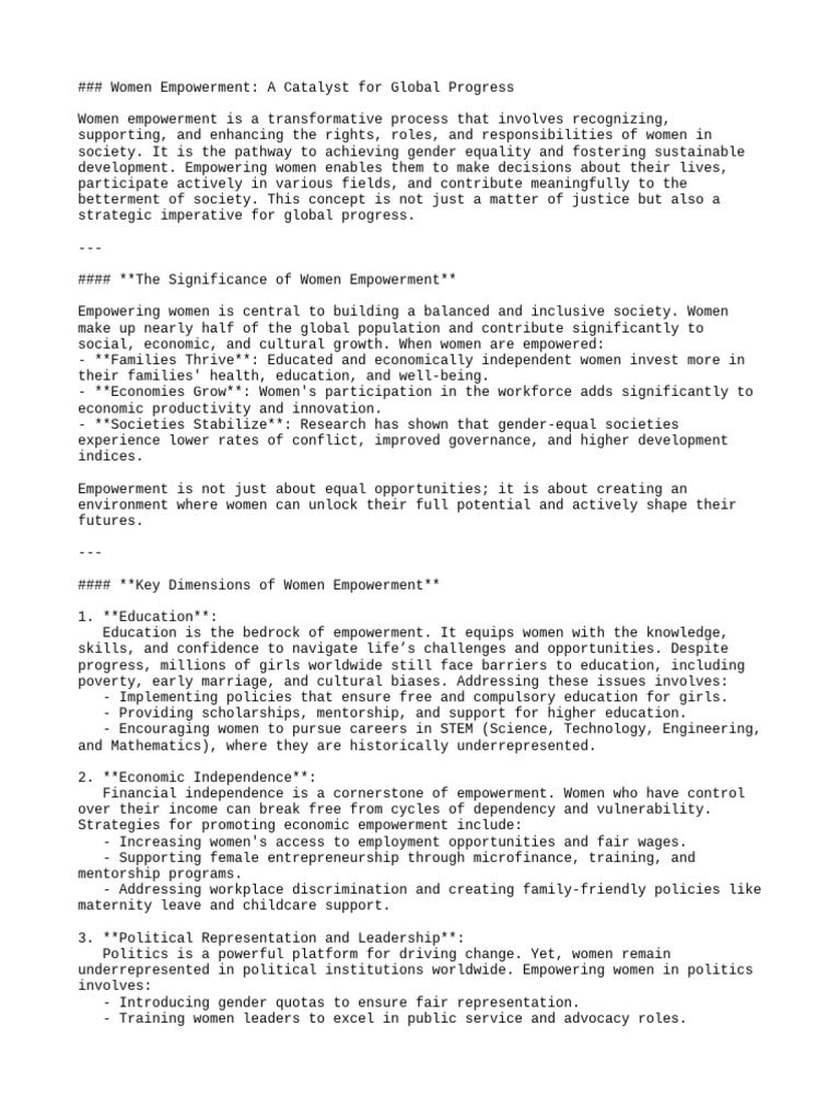 Women Empowerment Pdf Empowerment Gender Studies