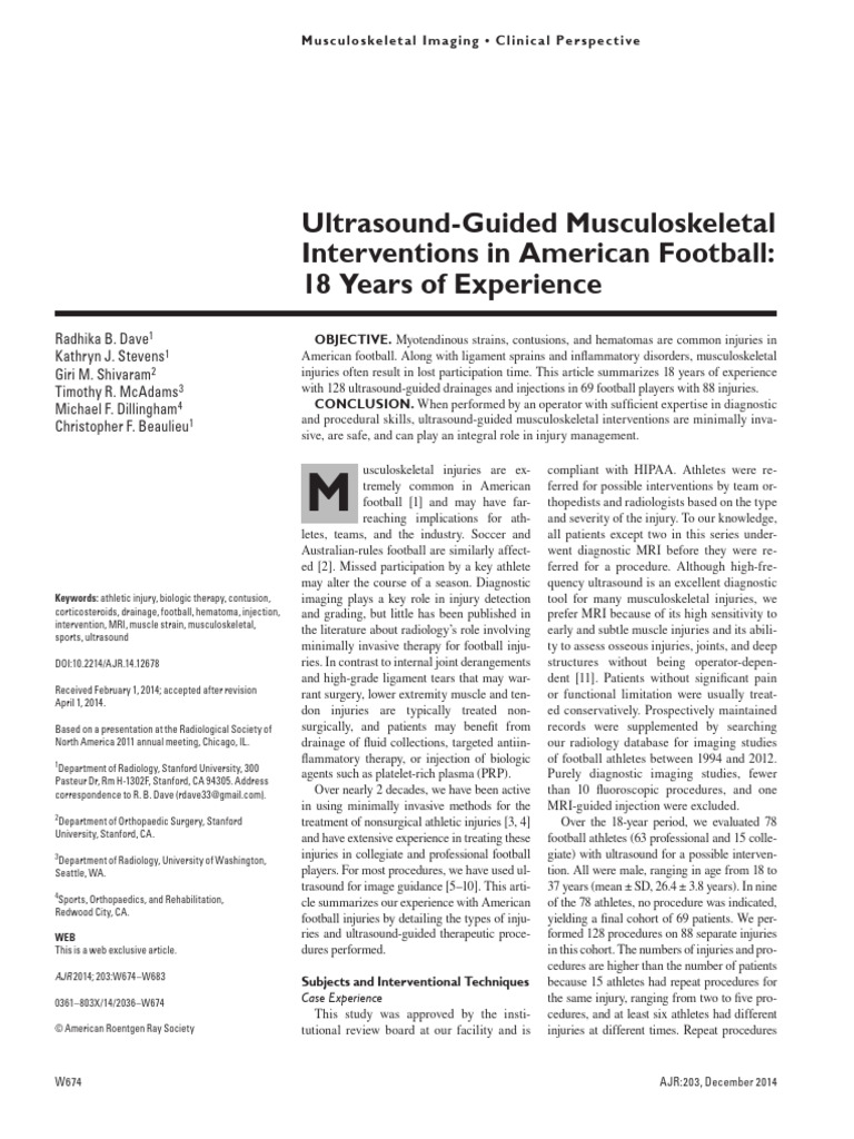 Dave Et Al 2014 Ultrasound Guided Musculoskeletal Interventions in ...