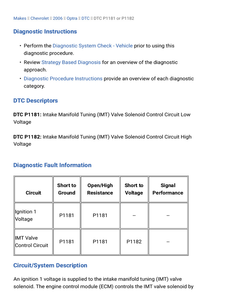 DTC P1181/P1182 Diagnostic Guide | PDF | Electrical Connector ...