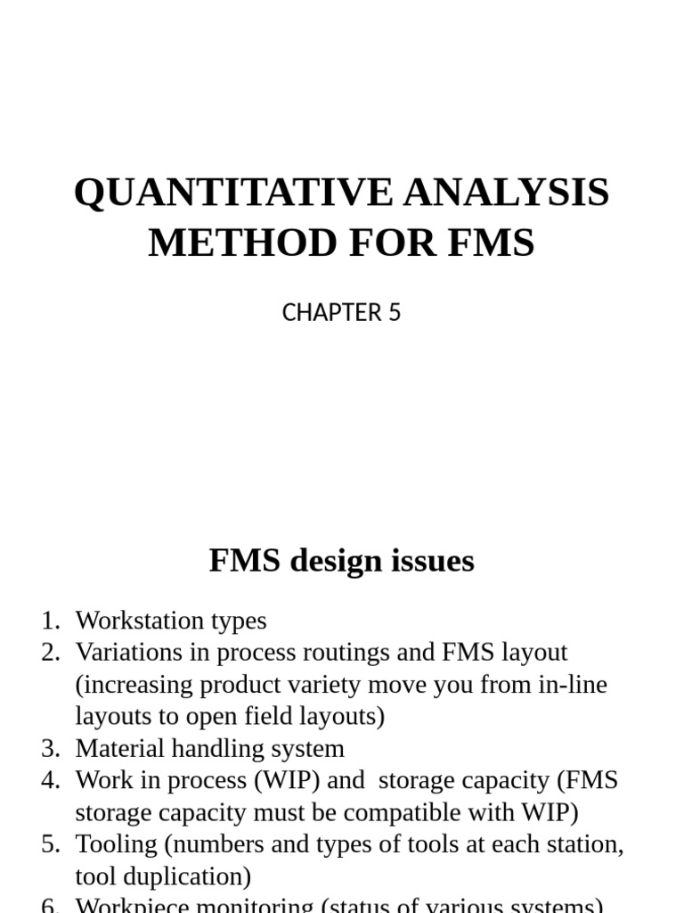 FMS Quantitative Analysis Methods | PDF