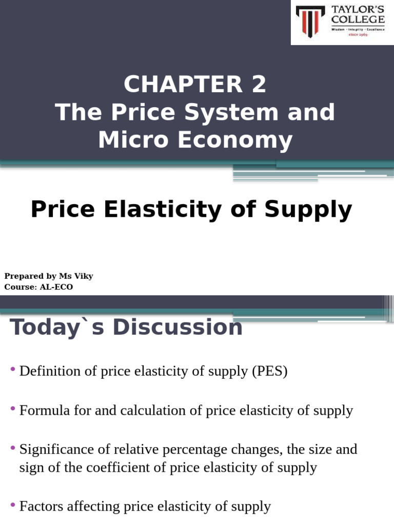 3 - Price Elasticity of Supply | PDF | Elasticity (Economics) | Price ...