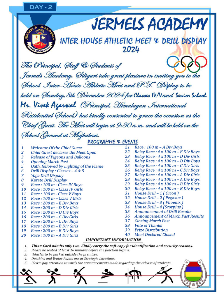 ATHLETIC MEET e-INVITATION DAY - 2 | PDF