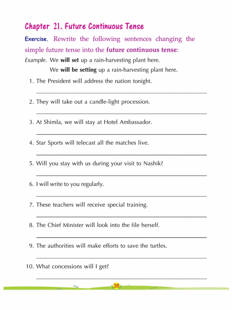 Future Continuous Tense Exercise | PDF