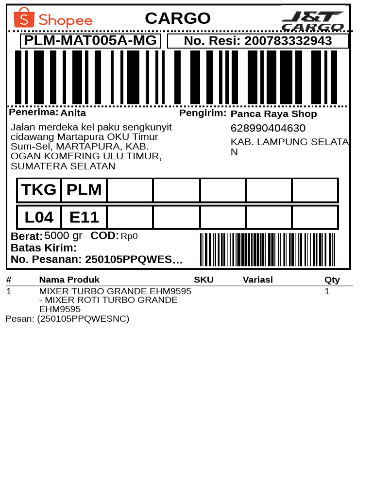 Label Pengiriman-19 | PDF