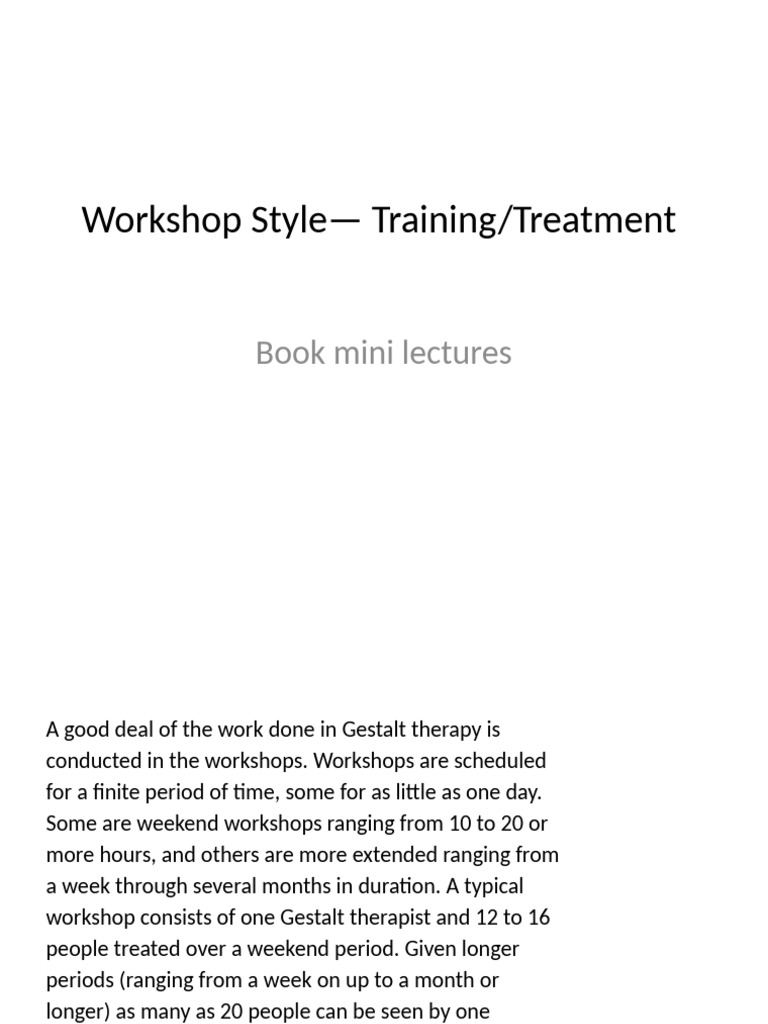 Workshop Style - Training | PDF