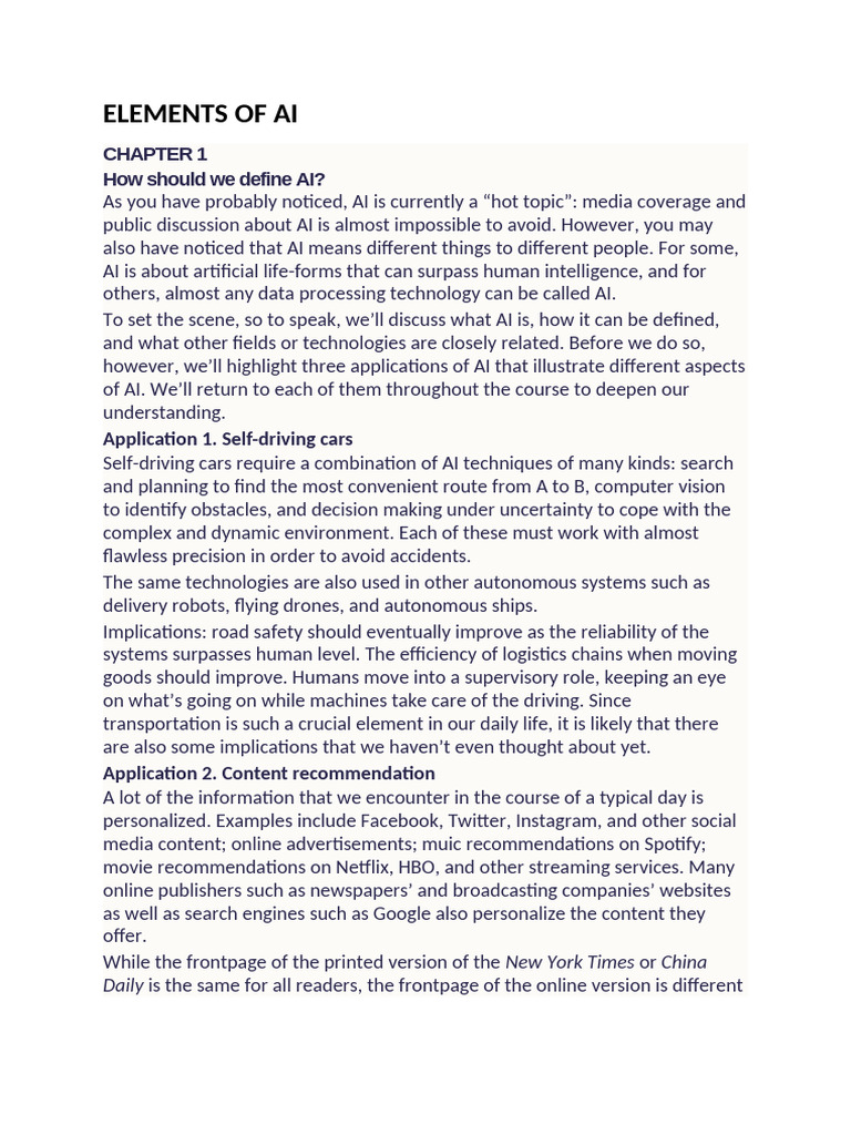 Defining AI: Key Concepts & Applications | PDF | Artificial ...