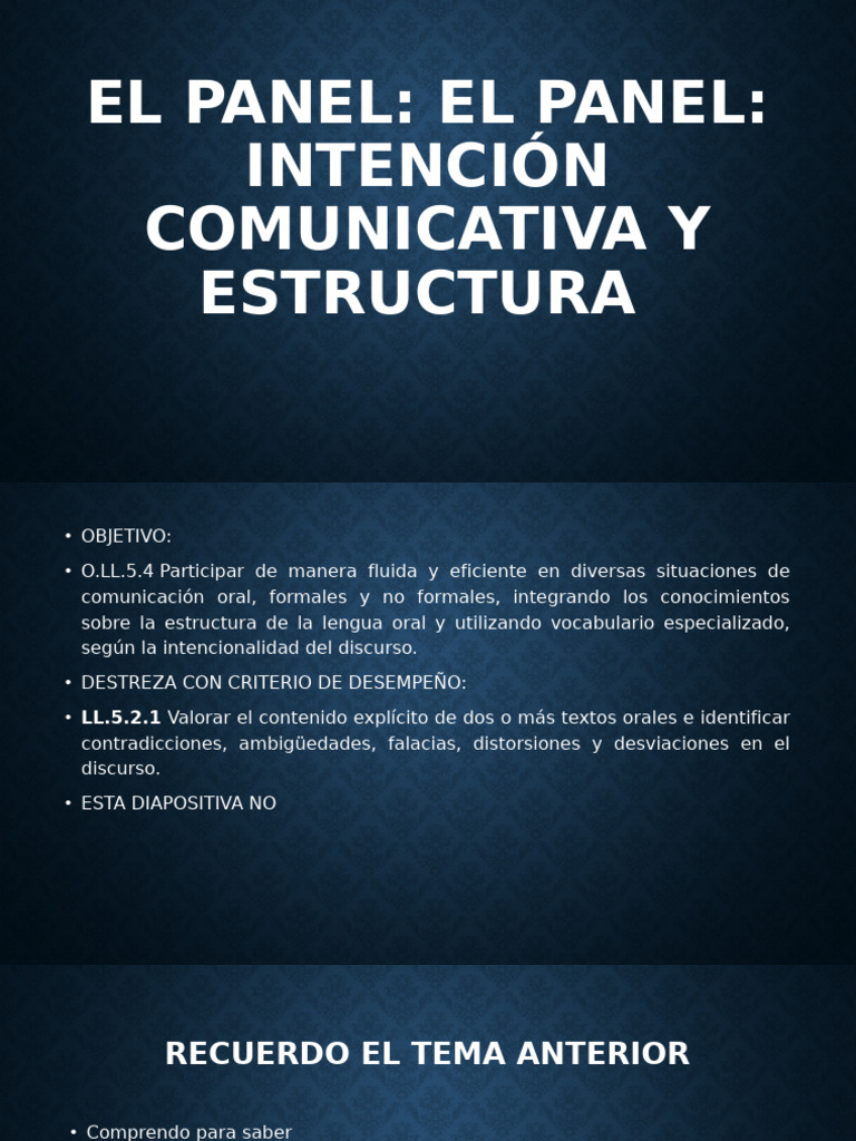 Estructura y Características del Panel | PDF | Conversacion