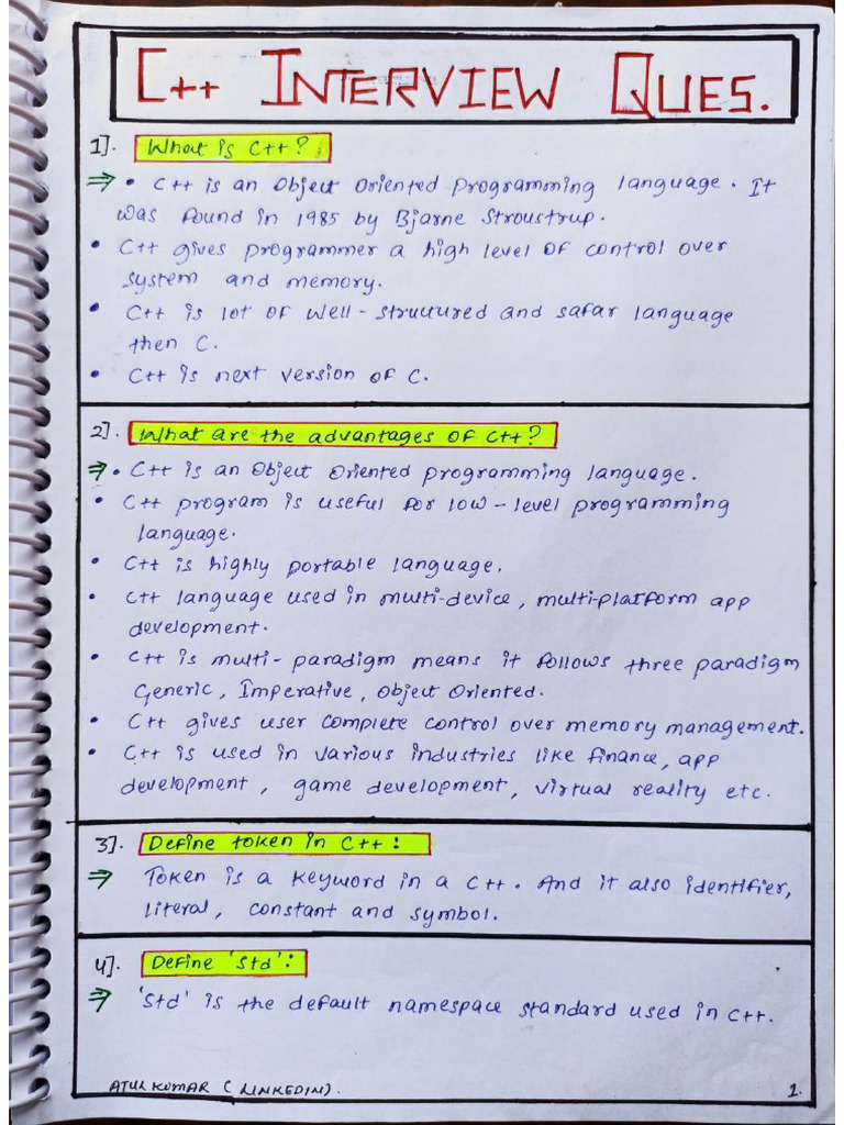 ?C++? Interview Series | PDF