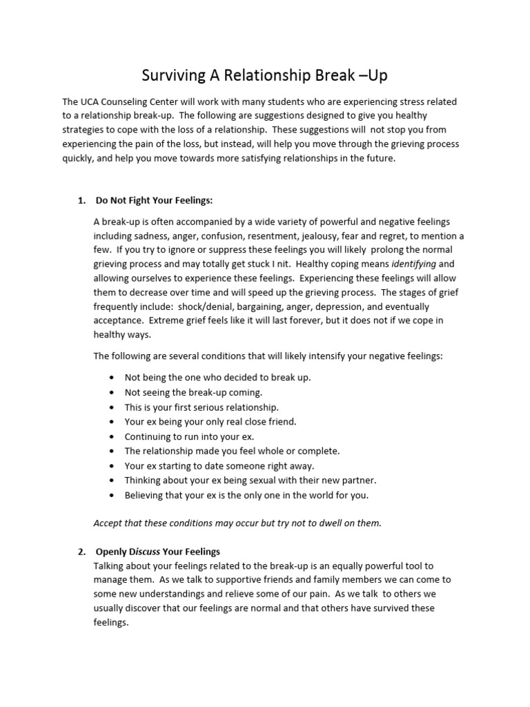 Coping Strategies for Breakup Grief | PDF | Grief | Behavioural Sciences