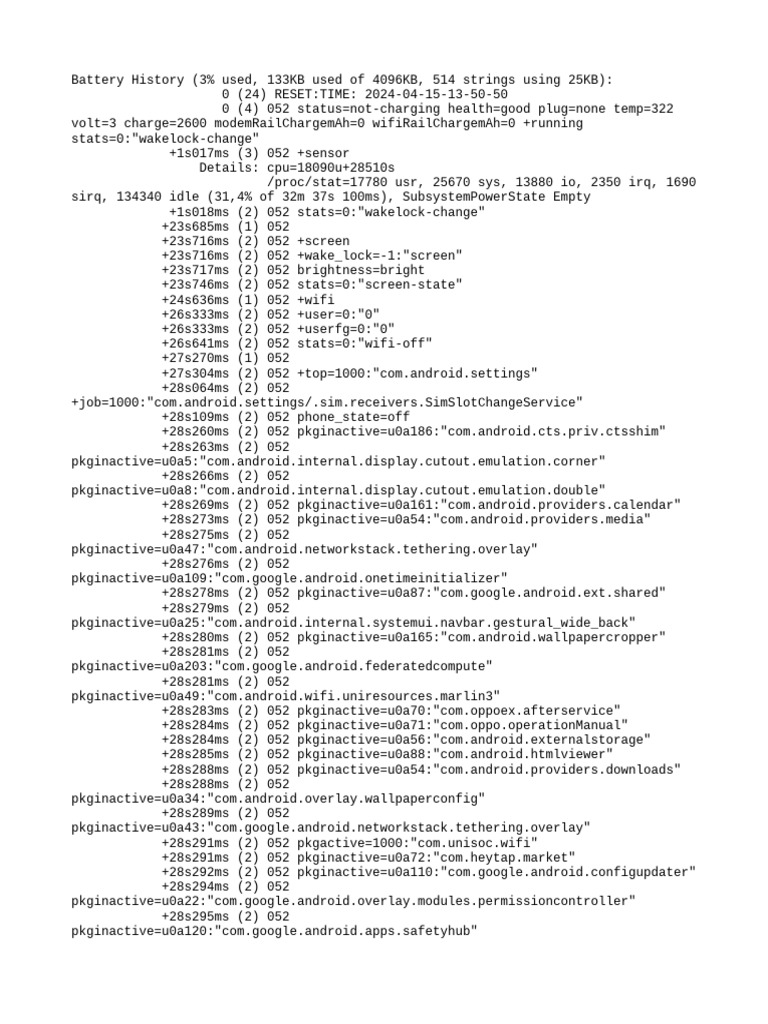 Battery Usage and App Activity Log | PDF | Android (Robot) | Arm ...