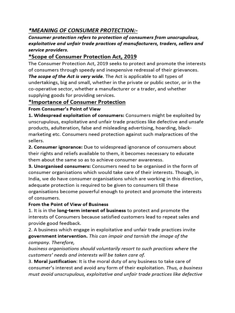 My Notes Consumer Protection 2019 | PDF | Mediation | Complaint