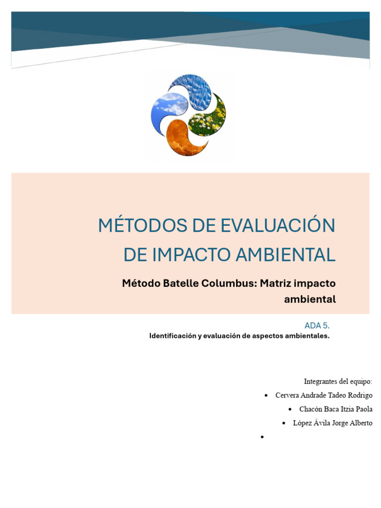 ADA5 Equipo4 | PDF | Evaluación de impacto ambiental | Entorno natural
