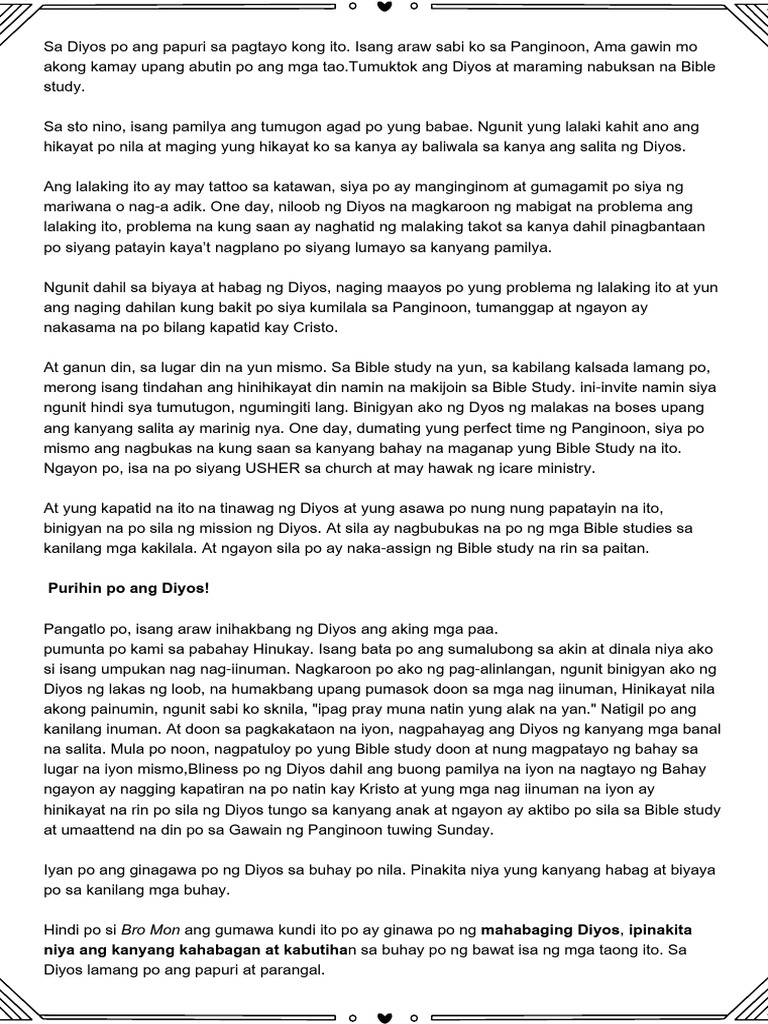 Soul Winning Testimony | PDF