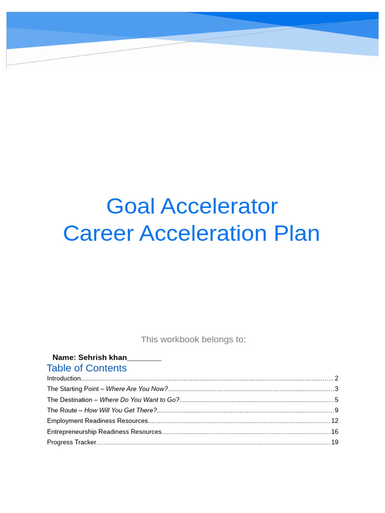 Fatima Mirza Goal Acceleration Program | PDF | Mentorship | Goal