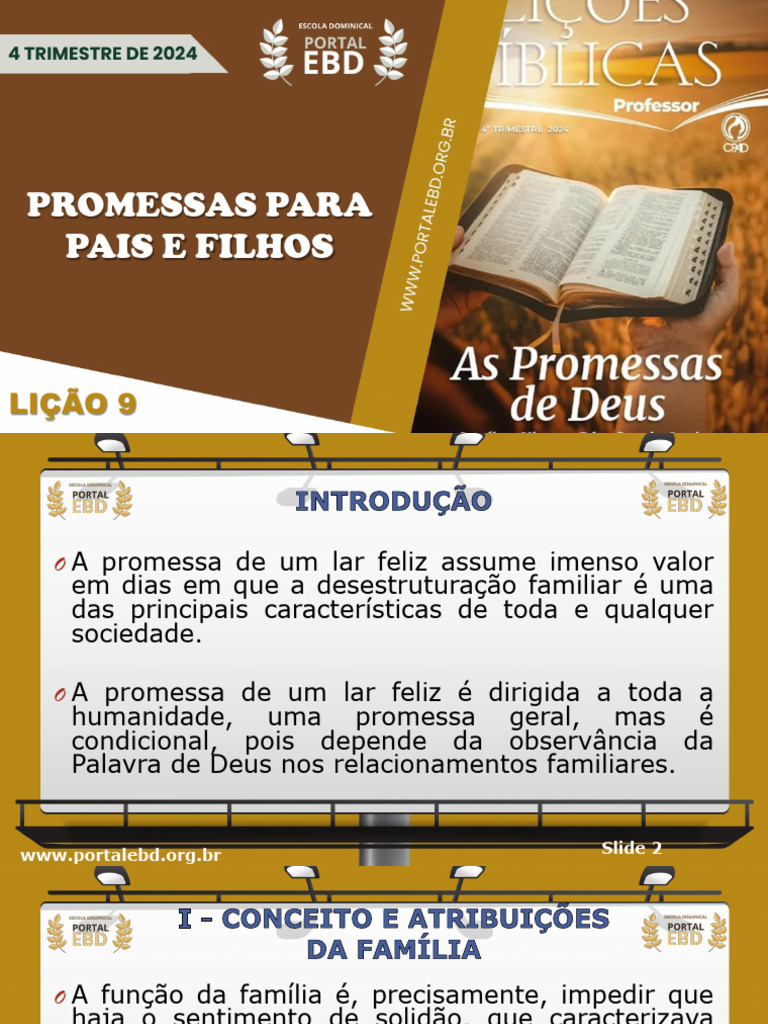 Slides Da Lição 9 - Promessas para Pais e Filhos - Pr. Caramuru Afonso ...
