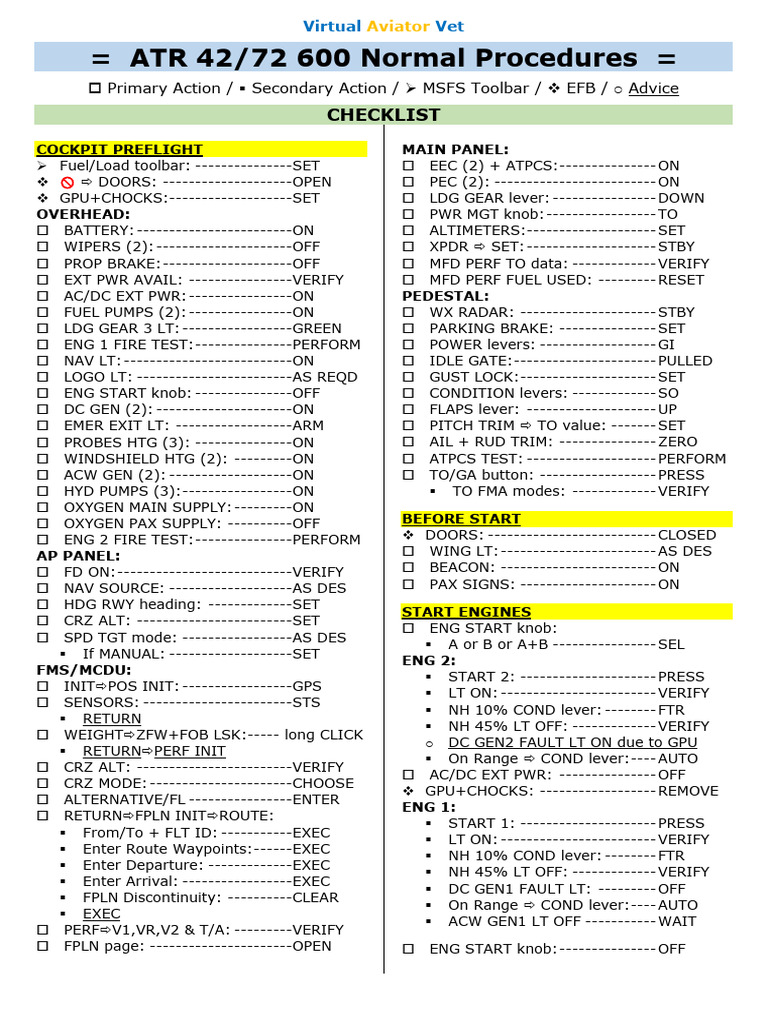 ATR 42/72 600 Normal Procedures | PDF | Aviation | Aircraft