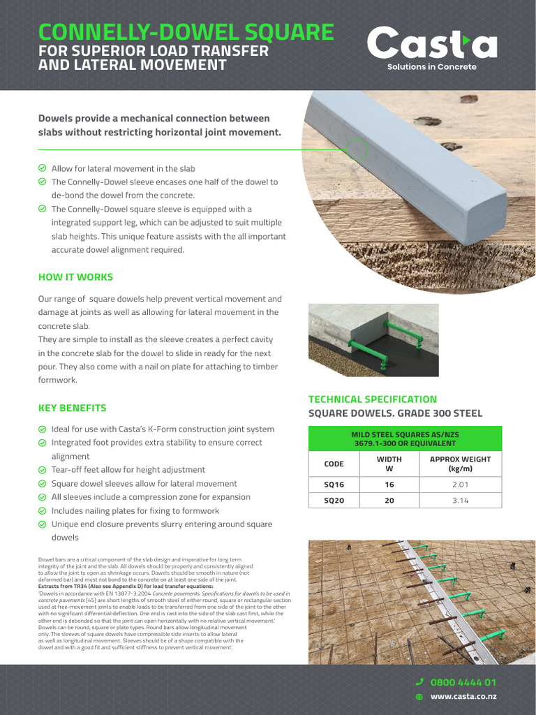 Square Dowels for Concrete Slabs | PDF | Concrete | Materials